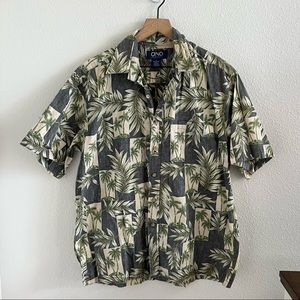 Ono & Company Men’s Aloha Palm Hawaii Hawaiian Button Front Shirt Large